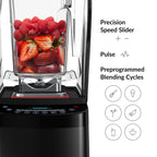 Blendtec Professional 800 - Блендер з ємністю WildSide+ (90 унцій) для смузі та заморожених напоїв - Найтихіша потужність професійного класу - 11-швидкісний сенсорний перемикач - Легко чиститься - Чорний