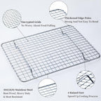 Aisoso Cooling Rack For Baking, Baking Rack with 18/8 Stainless Steel Bold Grid Wire, Multi Use Oven Rack Fit Quarter Sheet Pan, Oven and Dishwasher Safe, 8.5 x 12 Inches