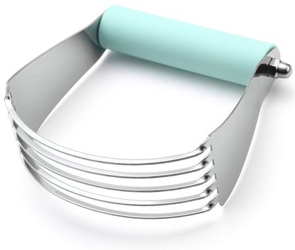 Spring Chef Dough Blender, Top Professional Pastry Cutter with Heavy Duty Stainless Steel Blades, Medium Size, Black