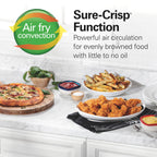 Hamilton Beach Sure-Crisp Toaster Oven Air Fryer Combo, pasuje do pizzy 9”, pojemność 4 kromek, mocny obieg, automatyczne wyłączanie, stal nierdzewna (31403)