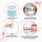 DASH My Pint Ice Cream Maker Machine (Aqua): Multi-Purpose Soft Serve Ice Cream Machine for Homemade Gelato, Sorbet, Frozen Yogurt, Includes Mixing Spoon, Easy to Clean and Store
