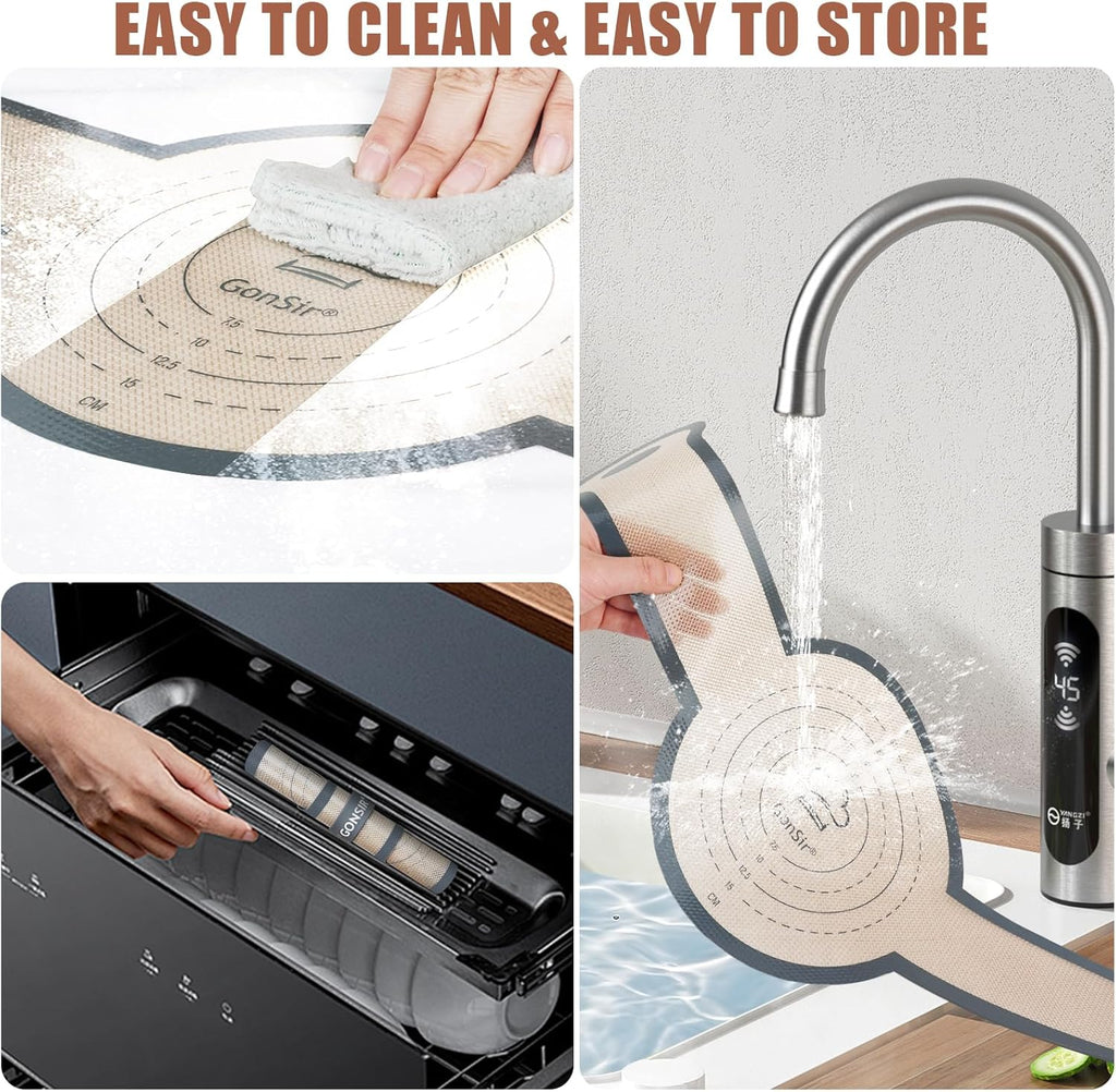 Silicone Bread Sling, 2 Pcs Non-Stick & Easy Clean Dutch Oven Baking Mat with Longer Handles, Silicone Baking Sling to Transfer SourDough Easily, Reusable Bread Mat Set with Storage Bracelets