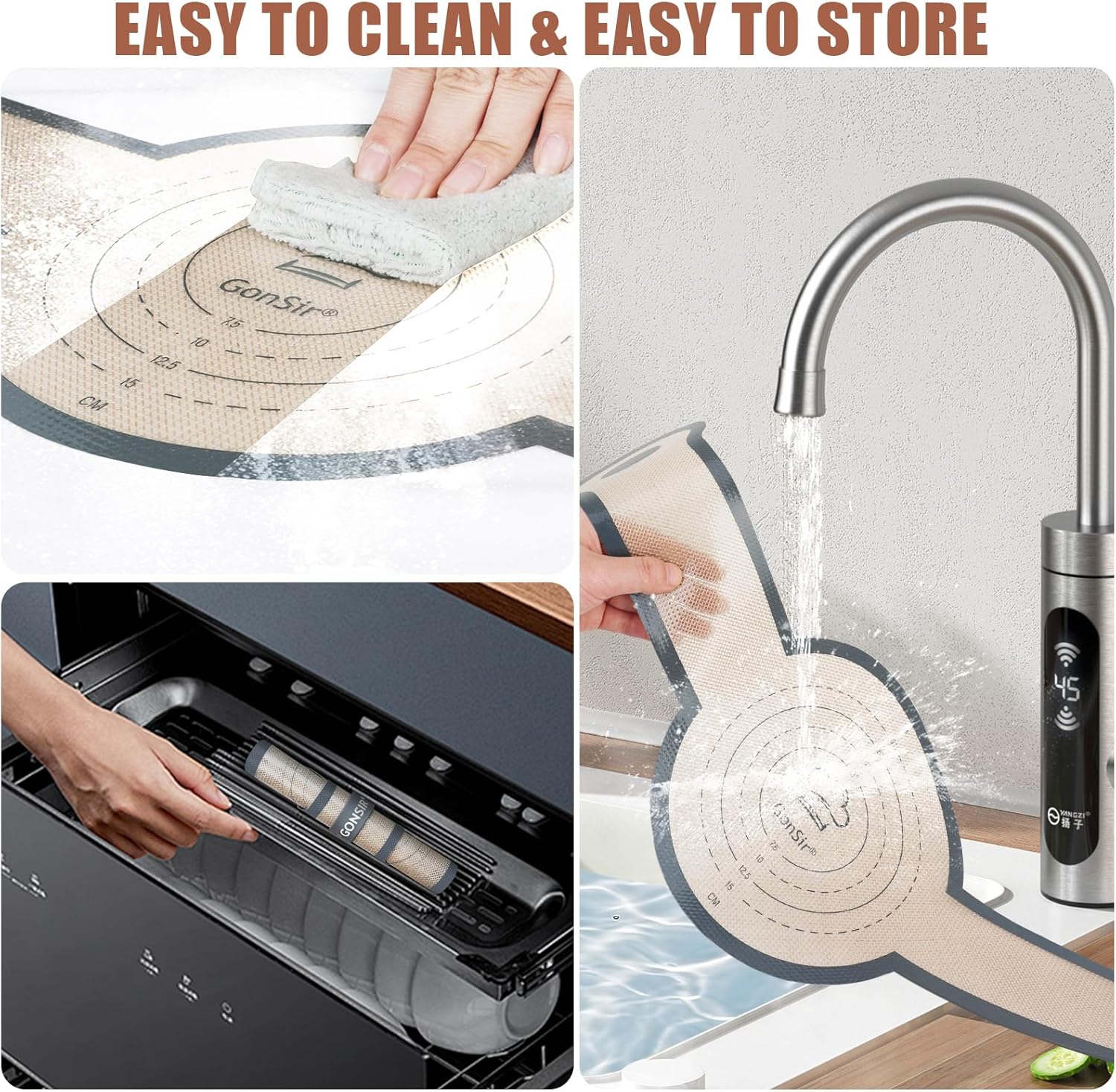 Silicone Bread Sling, 2 Pcs Non-Stick & Easy Clean Dutch Oven Baking Mat with Longer Handles, Silicone Baking Sling to Transfer SourDough Easily, Reusable Bread Mat Set with Storage Bracelets