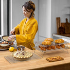 Hiware Stainless Steel Stackable Cooling Rack for Baking, 3 Tier 12”x 16.5”,Oven & Dishwasher Salf and Fit Half Sheet,Wire Cooling Racks for Cookie, Pizza, Cake