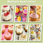 FANTEXY 33-Pieces Piping Bags and Tips Set, Reusable Cake Decorating Kit with 2 Pastry Bags, 24 icing tips, 2 Couplers, 2 Silicone Rings and 3 Scrapers, Cupcake Frosting Piping kit