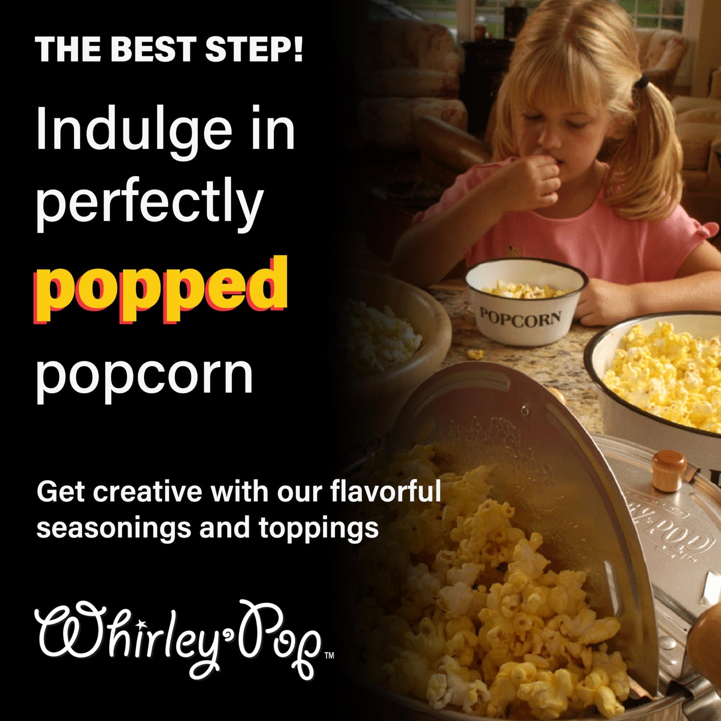 Wabash Popcorn Popper with Kernels - Silver, Metal Gear Popcorn Maker, Fast, & Easy-to-Use Popcorn Machine for Popcorn Lovers, 6-Quarts