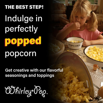 Wabash Popcorn Popper with Kernels - Silver, Metal Gear Popcorn Maker, Fast, & Easy-to-Use Popcorn Machine for Popcorn Lovers, 6-Quarts