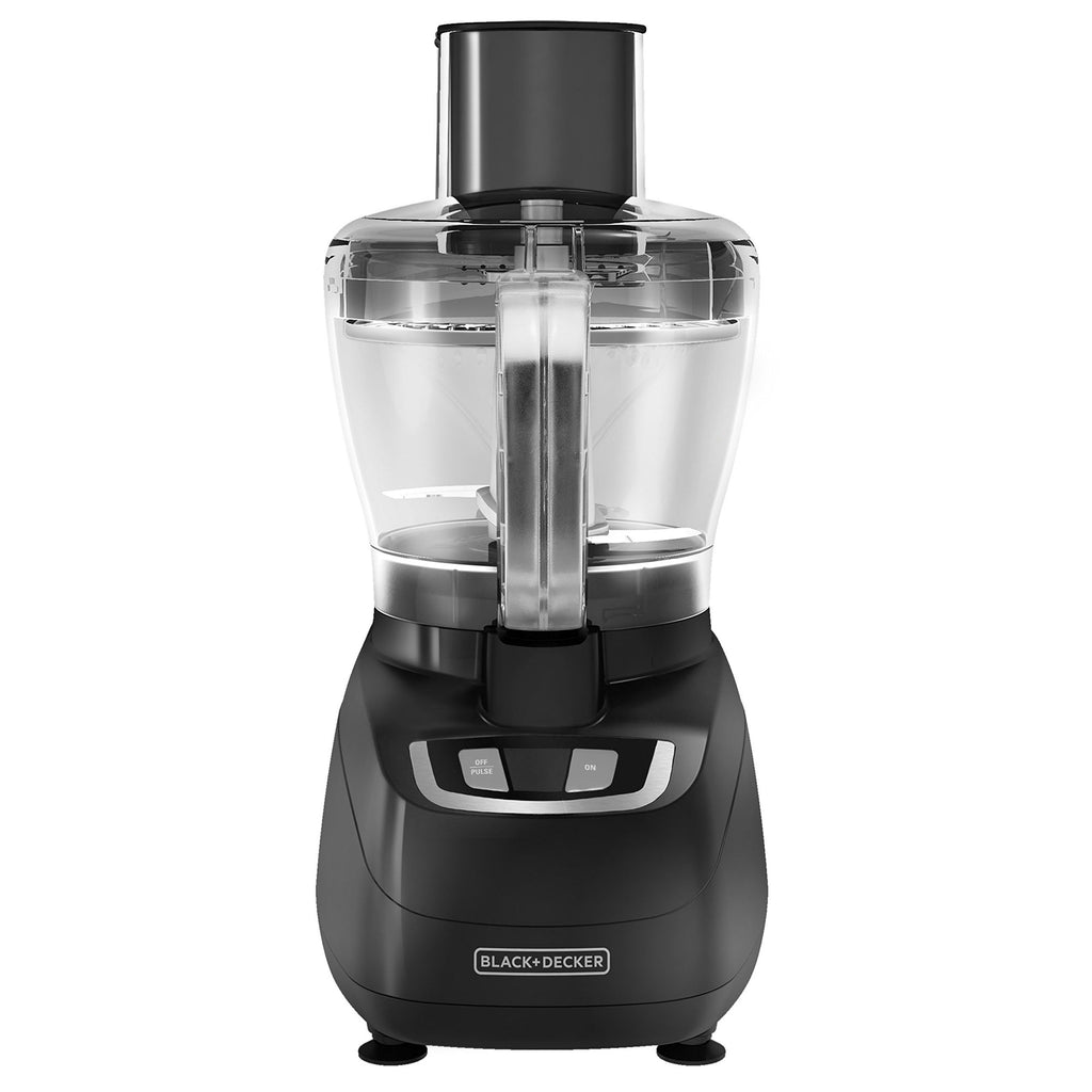 BLACK+DECKER FP1600B 8-kubkowy robot kuchenny z ostrzem ze stali nierdzewnej, czarny
