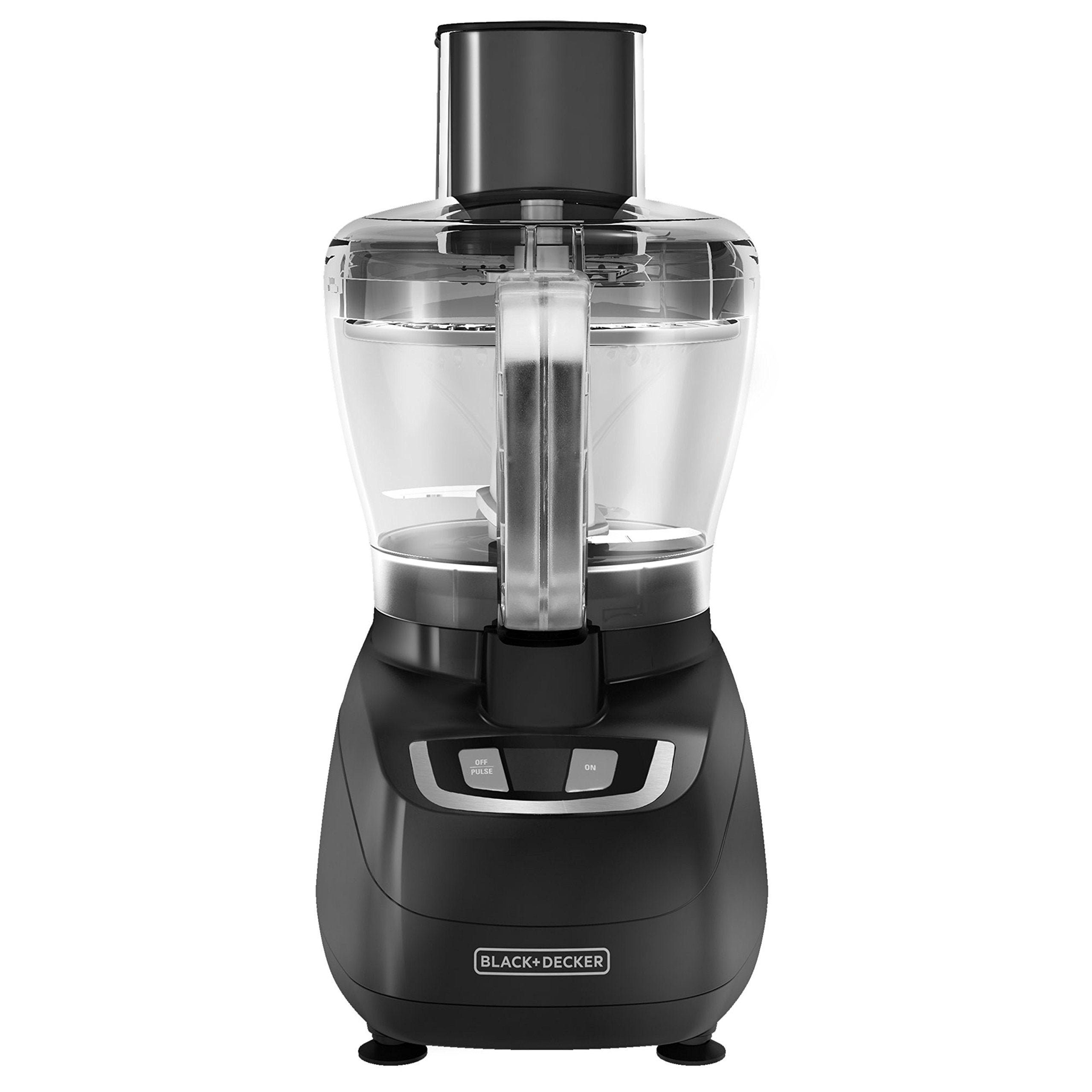 BLACK+DECKER FP1600B 8-kubkowy robot kuchenny z ostrzem ze stali nierdzewnej, czarny
