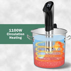 Mecity Sous Vide Precision Cooker Machine 1100 W gotowanie w kąpieli wodnej stek warzywa mięso ryby cyrkulator zanurzeniowy o dokładności 0,5 stopnia z przepisami