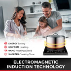 Kuchenka indukcyjna Mueller RapidTherm, przenośna płyta grzewcza, palnik elektryczny 1800 W, 8 poziomów temperatury do 460°F, automatyczne wyłączanie i wykrywanie garnka, wyświetlacz LED, blokada rodzicielska, 4 programy, palniki do gotowania