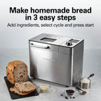Hamilton Beach 29890 Premium Dough &amp; Bread Maker Machine z automatycznym dozownikiem owoców i orzechów, pojemność bochenka 2 funty, 21 programowalnych ustawień, obejmuje bezglutenowe + keto, stal nierdzewna