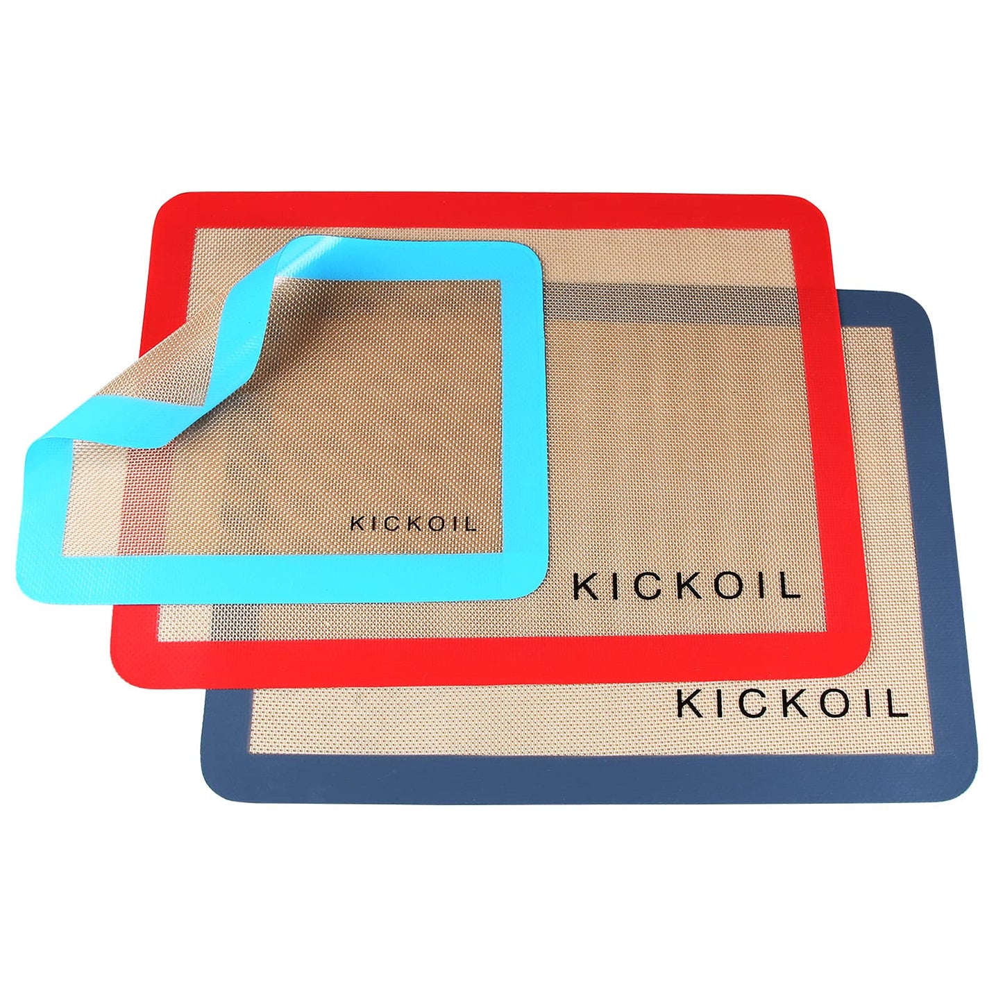 Small Silicone Baking Mats Quarter Sheet Non Stick Reusable Silicone Oven Liners, BPA Free, Food Grade Baking Mats for Cookies, Macarons Bread & Pastry, Toaster Pad Set of 3 Pack 11.6'' x 8.5''