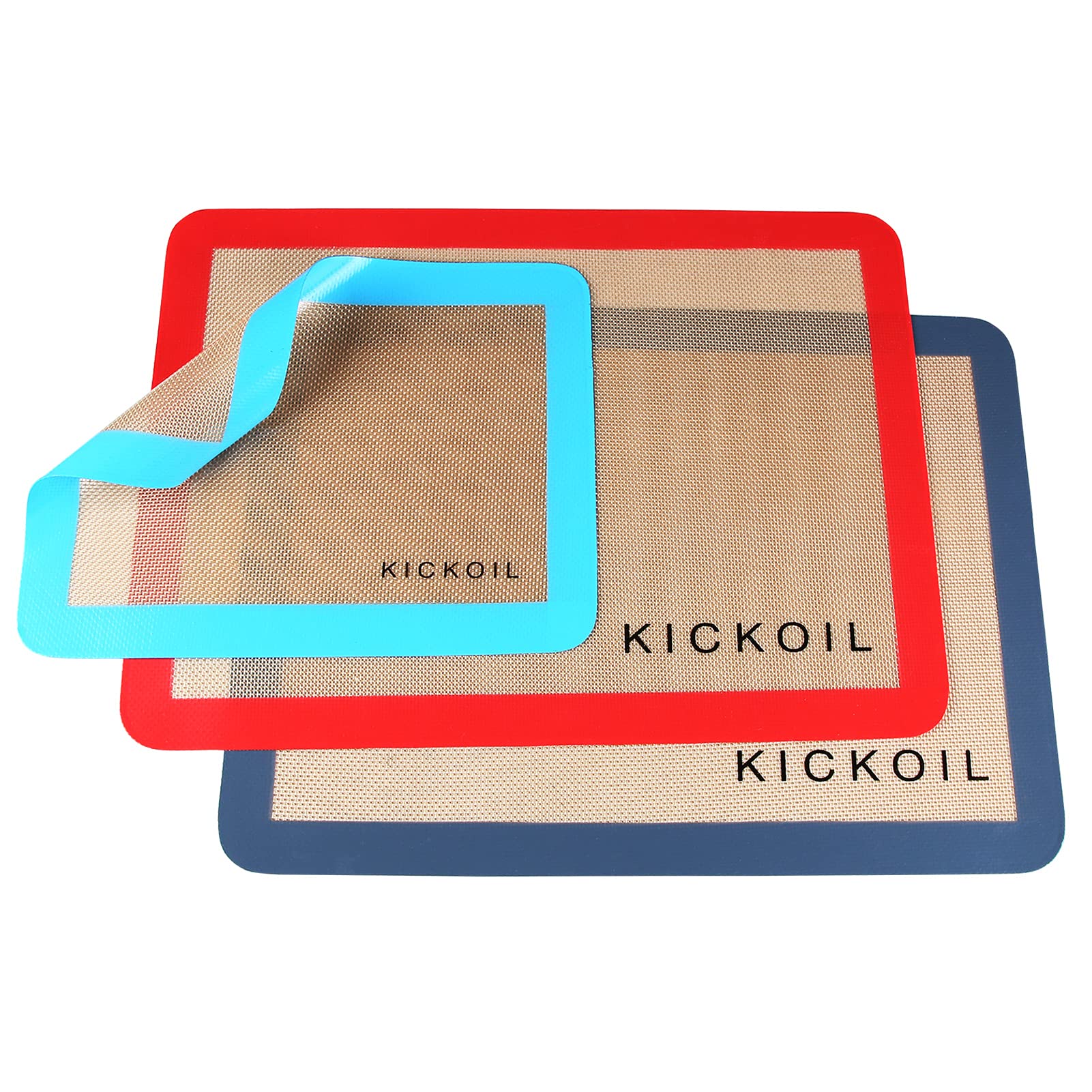 Small Silicone Baking Mats Quarter Sheet Non Stick Reusable Silicone Oven Liners, BPA Free, Food Grade Baking Mats for Cookies, Macarons Bread & Pastry, Toaster Pad Set of 3 Pack 11.6'' x 8.5''