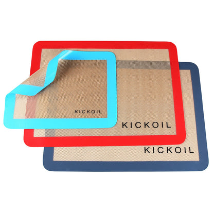 Small Silicone Baking Mats Quarter Sheet Non Stick Reusable Silicone Oven Liners, BPA Free, Food Grade Baking Mats for Cookies, Macarons Bread & Pastry, Toaster Pad Set of 3 Pack 11.6'' x 8.5''