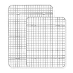 TeamFar Mini Cooling Rack Set of 2, Stainless Steel 8.75’’ x 6.25’’ Toaster Oven Grid Rack for Baking Roasting Broiling Grilling, Bakeable Rack for Cookies, Non-Toxic & Heavy Duty, Dishwasher Safe