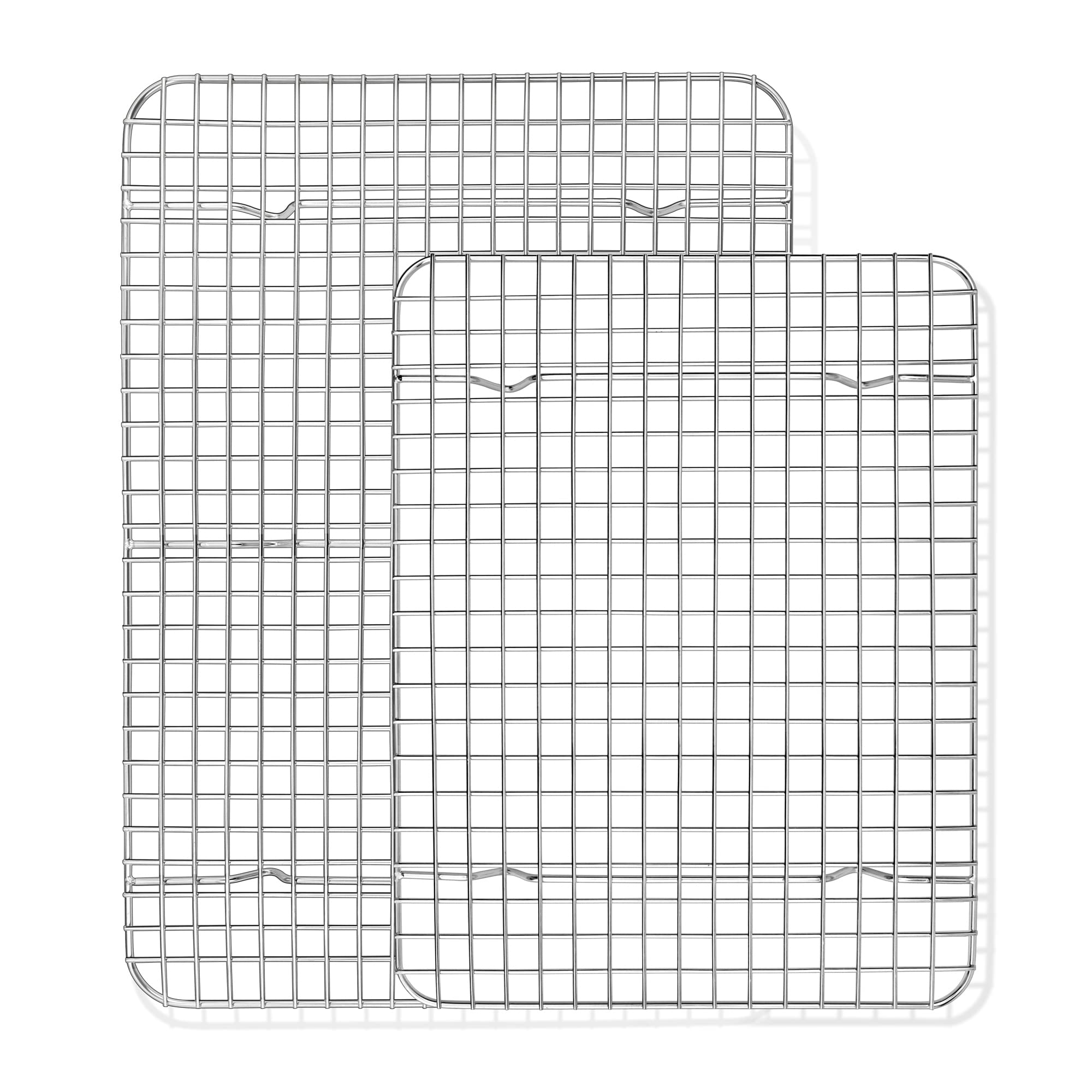 TeamFar Mini Cooling Rack Set of 2, Stainless Steel 8.75’’ x 6.25’’ Toaster Oven Grid Rack for Baking Roasting Broiling Grilling, Bakeable Rack for Cookies, Non-Toxic & Heavy Duty, Dishwasher Safe
