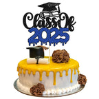 1Pc Congrats Grad 2025 Cake Topper Red Glitter Diploma Graduation Cap Cake Pick Congrats Class of 2025 Cake Decorations for 2025 Graduation Theme High School Boys Girls Graduate Party Supplies