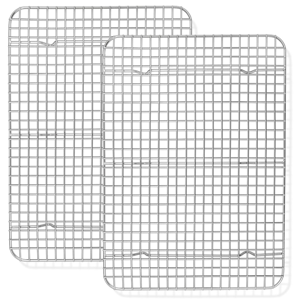 TeamFar Mini Cooling Rack Set of 2, Stainless Steel 8.75’’ x 6.25’’ Toaster Oven Grid Rack for Baking Roasting Broiling Grilling, Bakeable Rack for Cookies, Non-Toxic & Heavy Duty, Dishwasher Safe