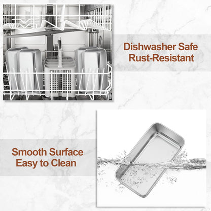 LIANYU 8 Pack 9x5 Loaf Pans for Bread Baking, Stainless Steel Baking Bread Pans, Small Loaf Tins for Homemade Brownies and Pound Cakes, Dishwasher Safe