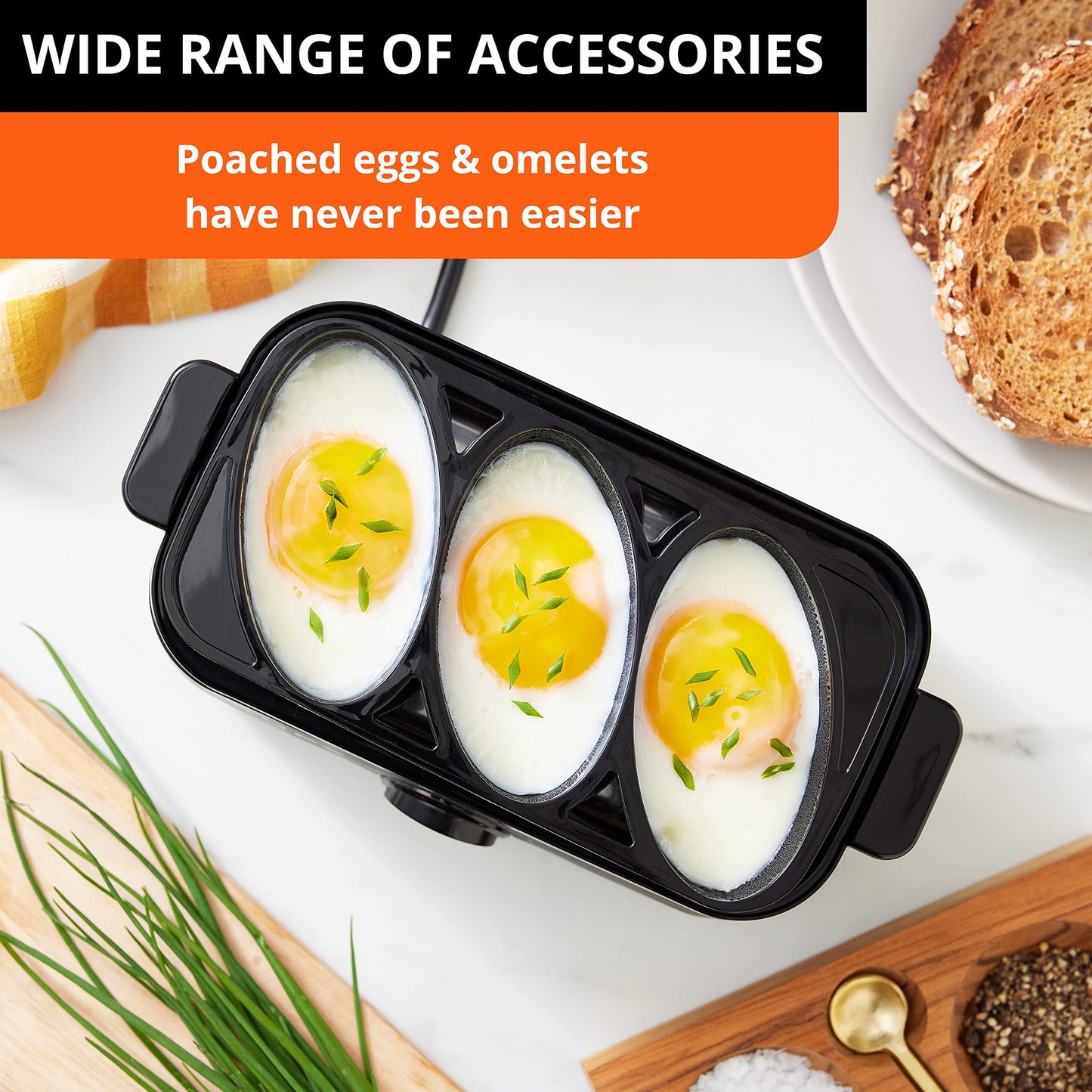 KRUPS: Simply Electric Plastic and Stainless Steel Egg Cooker 6 Eggs 400 Watts Hard, Medium, and Soft Boiled, Poached, Scrambled, Omelets, Rapid Cook Black