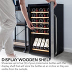 Whynter FWC-341TS 34 Bottle Freestanding Stainless Steel Wine Refrigerator with Display Shelf and Digital Control, Gray