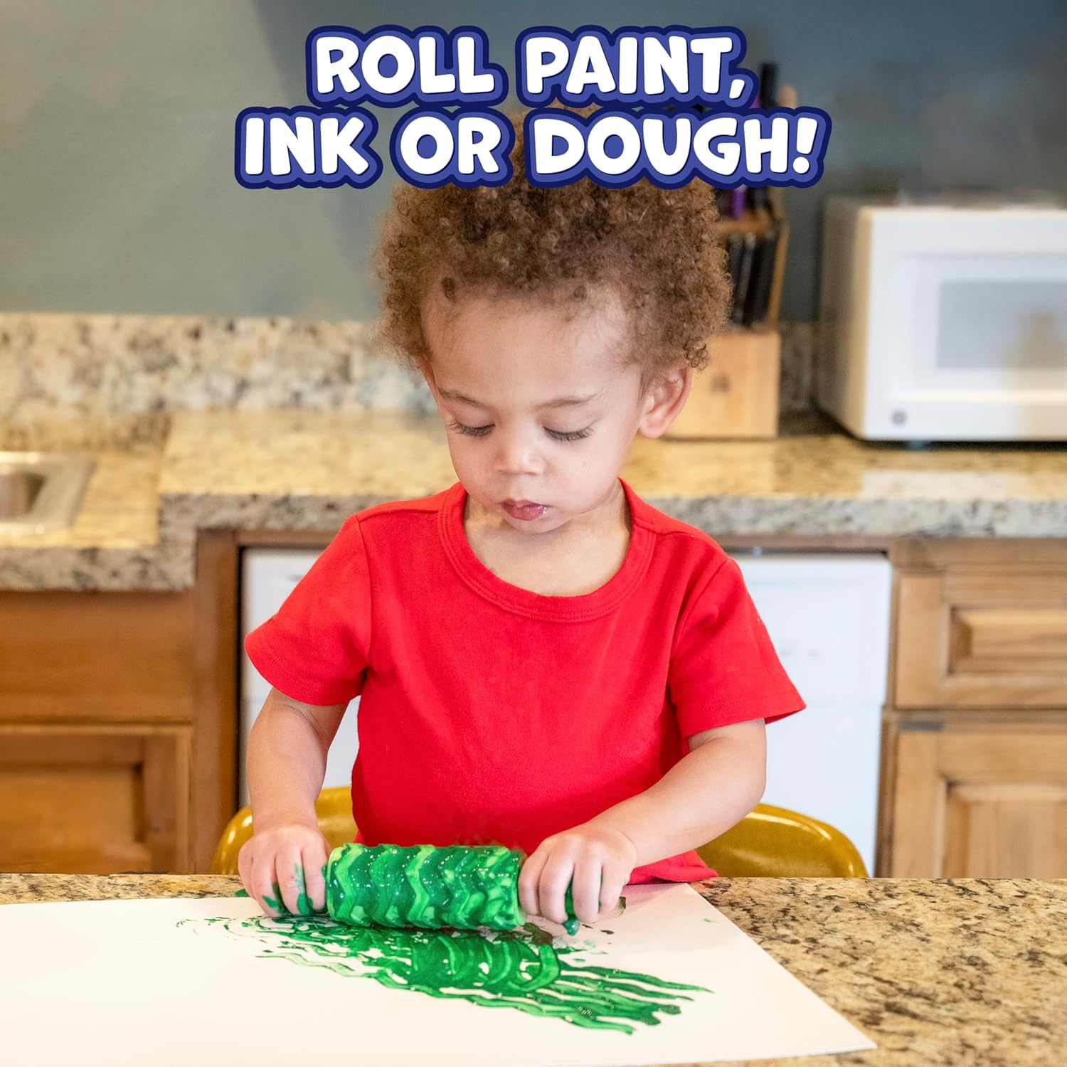 READY 2 LEARN Paint and Dough Texture Rollers | Set of 4 | Patterned Rolling Pins for Kids | Play Dough Accessories and Art Tools