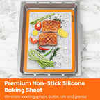 Set of 4 Reusable Macaron Cookie Sheet Baking Mats 0.75mm by HOTPOP (2 Half Sheets and 2 Quarter Sheets), Non Stick Baking Mats for Cookie Sheet