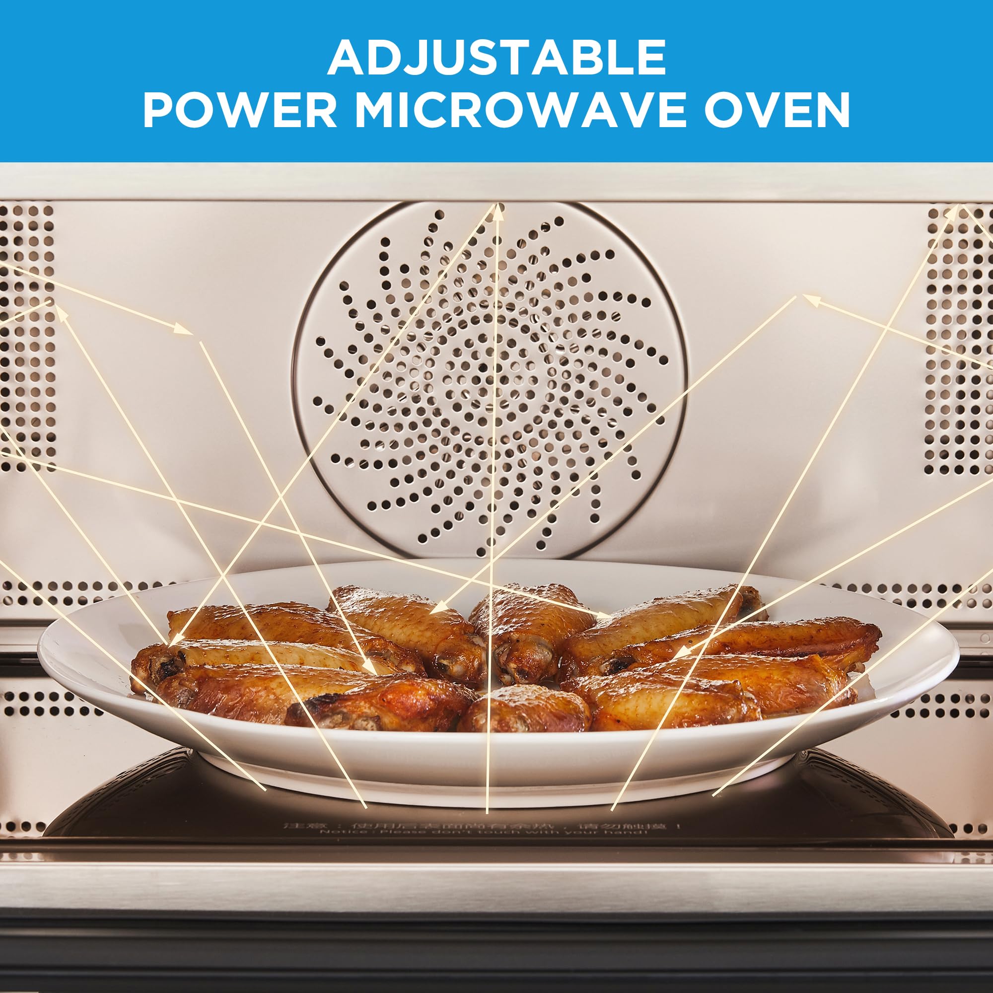 Midea 4 w 1 wielofunkcyjny piekarnik mikrofalowy parowy, frytkownica na gorące powietrze, parowar i kuchenka mikrofalowa, 32 funkcje automatyczne, regulowana moc i temperatura, kolorowy ekran dotykowy, 0,9CU.FT./23L