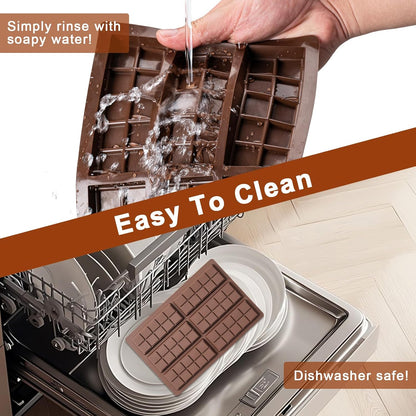 Chocolate Bar Mold,Non-Stick Chocolate Molds, 100% Food Grade Silicone Deep Chocolate Bar Mold for Dubai Chocolate Bar Pistachio, Candy, Knafeh Pistachio Chocolate Bar and More (10 Snap)