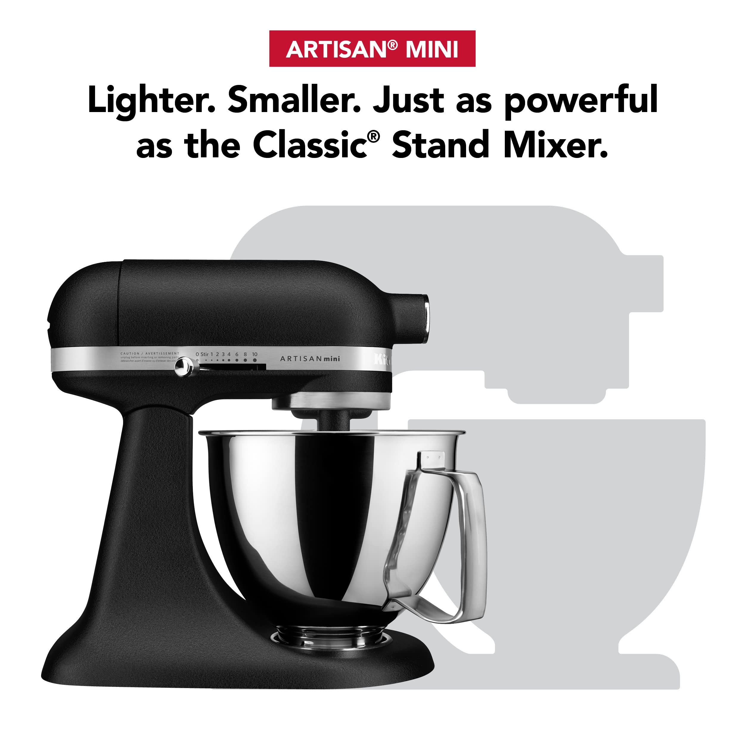 Міксер KitchenAid Artisan Mini об'ємом 3,5 кварти з похилою головкою - KSM3316X - чавунний чорний