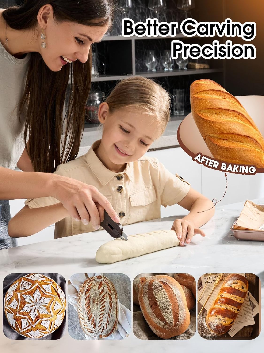 Bread Lame | Sourdough Scoring Tool | Bread Scoring Tool | Lame Bread Tool | Sourdough Tools Includes 5 Bread Razor Blades, Extractable & Magnetic Scoring Knife for Bread Baking