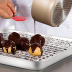 TeamFar Mini Cooling Rack Set of 2, Stainless Steel 8.75’’ x 6.25’’ Toaster Oven Grid Rack for Baking Roasting Broiling Grilling, Bakeable Rack for Cookies, Non-Toxic & Heavy Duty, Dishwasher Safe