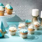 Individual Cupcake Containers (100 Pack) | Clear Plastic Disposable Cupcake Boxes/Holders | Single Cupcake Holder with Dome Lid Bulk | BPA-Free Plastic Cupcake Muffin Container Carrier Boxes to Go