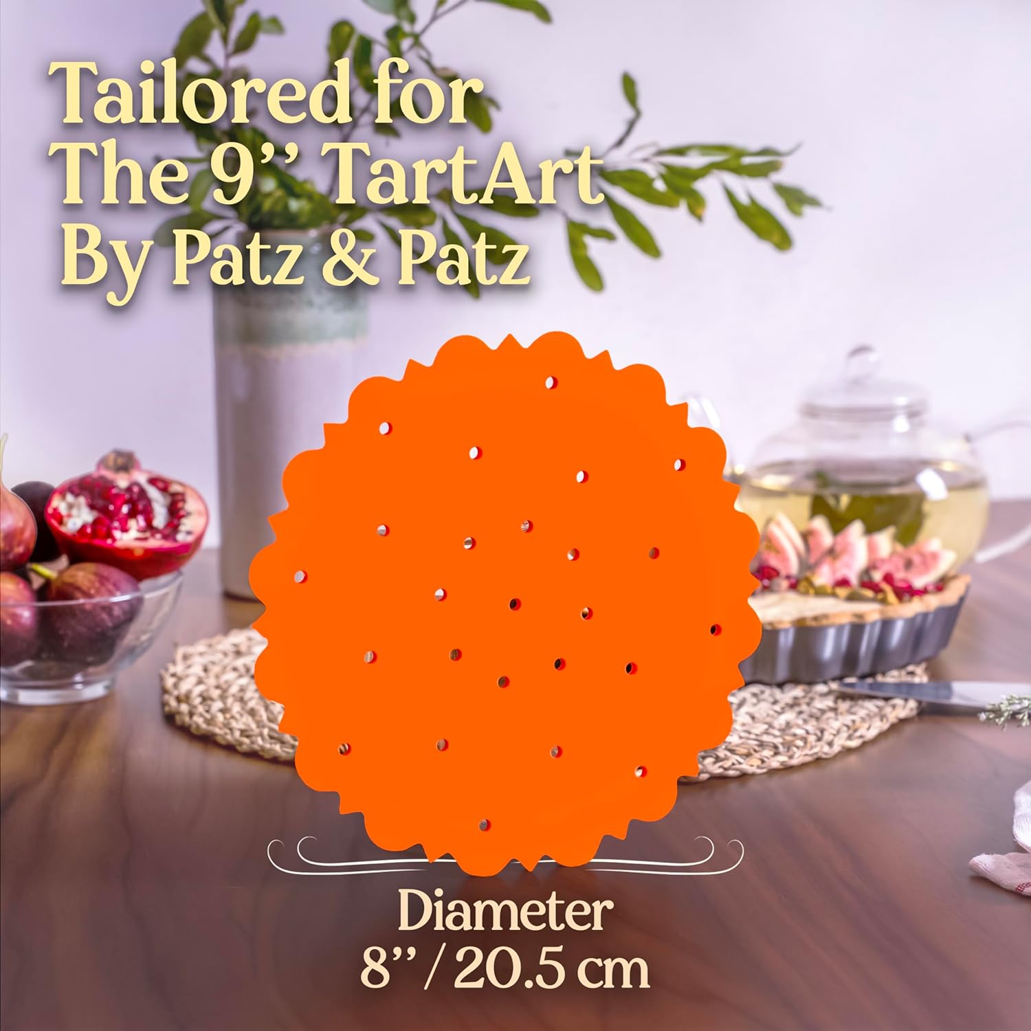 PressPerfect Silicone Pie Weight - Patented Blind Baking Insert for TartArt 9 Inch Tart Pan - Alternative to Ceramic Pie Weights for Baking Crust - No Puff Ups or Cracked Crusts