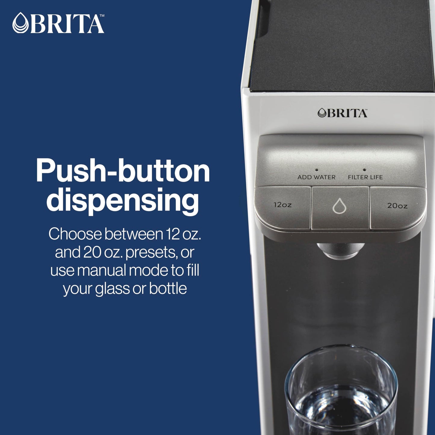 Brita Hub Instant Powerful Countertop Water Filter System, Reduces 70+ Contaminants, 12 Cup Water Reservoir, Includes 6 Month Carbon Block Filter, White, 87340