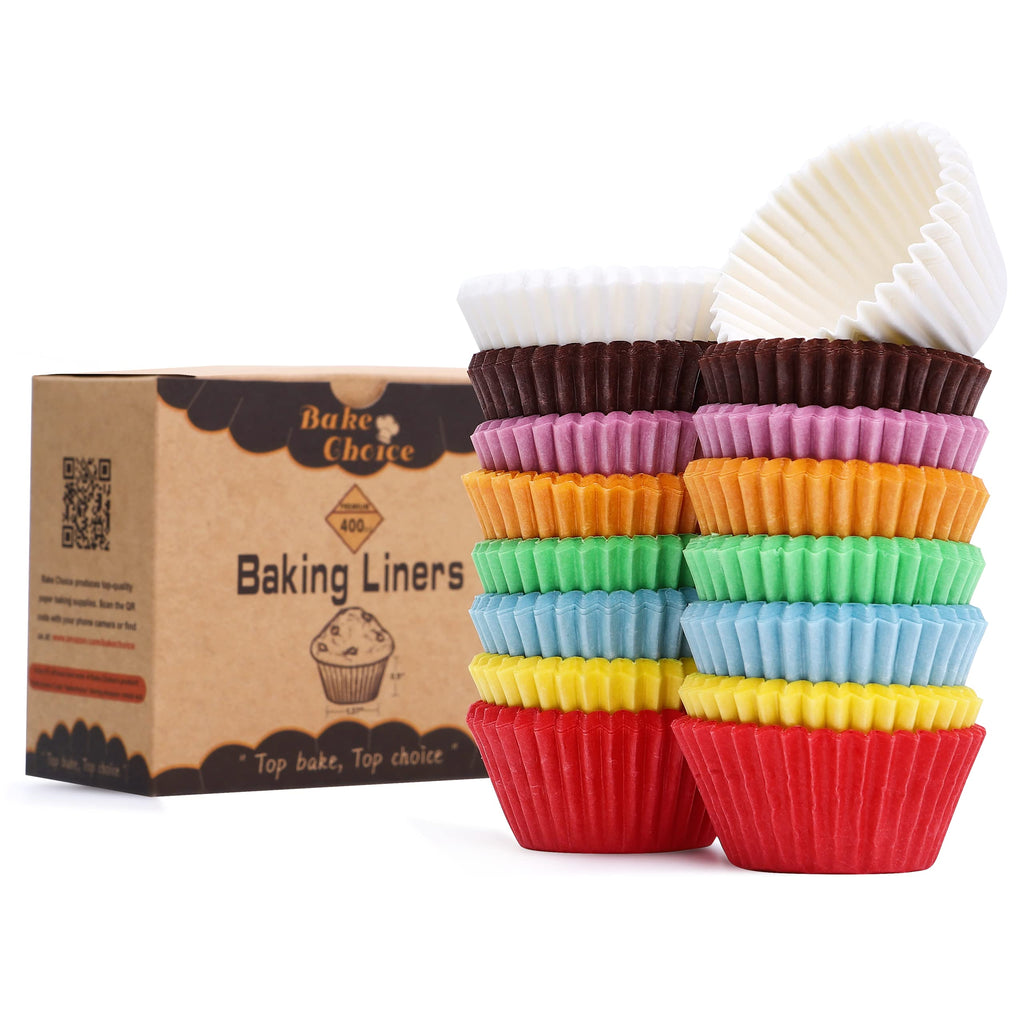 Non-Stick 400pcs Mini Cupcake Liners for Baking, Natural parchment muffin liners for Mini Muffin Pan, Cupcake Pan, Food Grade, Non Stick, Greaseproof