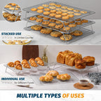Hiware Stainless Steel Stackable Cooling Rack for Baking, 3 Tier 12”x 16.5”,Oven & Dishwasher Salf and Fit Half Sheet,Wire Cooling Racks for Cookie, Pizza, Cake