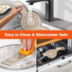 Silicone Bread Sling Dutch Oven - Best Japan Silicone Non-Stick & Easy Clean Reusable Baking Mat With Extra Long Handles, 2 Grey Set for Transferable Dough