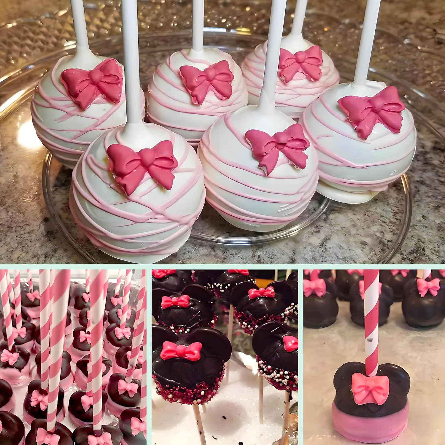 YunKo W0770 8 Mini Bows Silicone Fondant Molds Chocolate Sugar Candy Cake Pop Bow Craft Molds DIY Cake Decorating