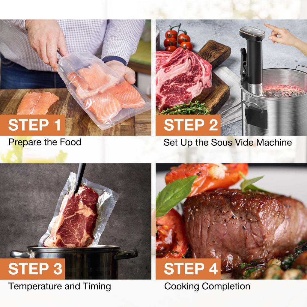 Maszyna Sous Vide, Urządzenie Sous Vide Cooker 1100 W Sous Vide Precyzyjna maszyna, Ultra cicha praca, Dokładna temperatura, Cyrkulator zanurzeniowy, Wodoodporność IPX7, Sterowanie dotykowe, Cyfrowy timer, Szybkie nagrzewanie