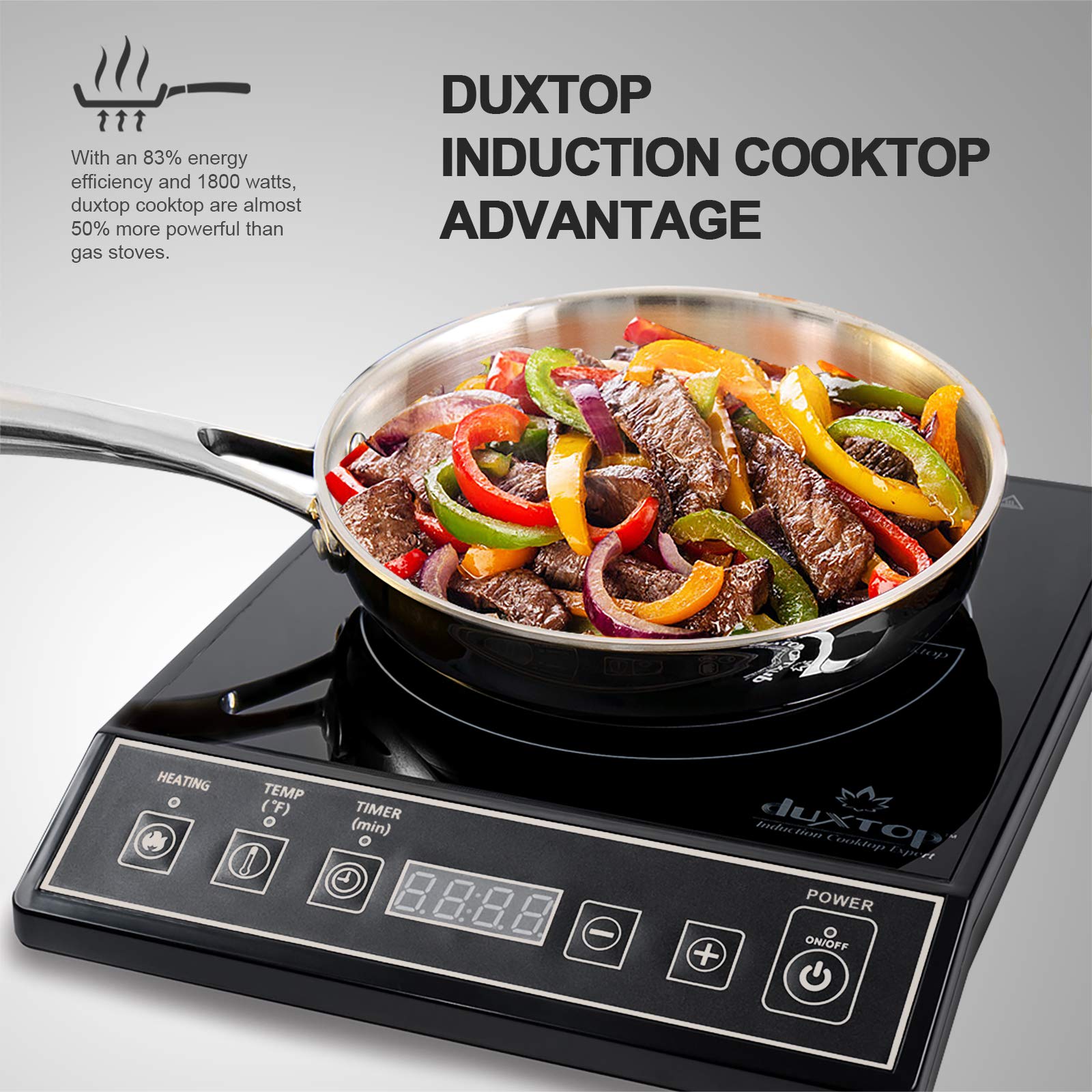 Duxtop 1800W przenośna kuchenka indukcyjna do blatu, palnik czarny 9100MC/BT-M20B