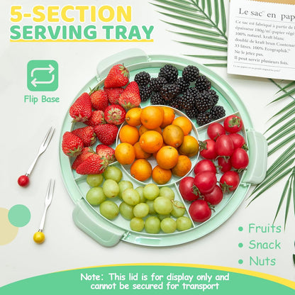 Ohuhu Cake Carrier with Lid and Handle, BPA-Free Cake Containers Cake Holder for 10 inch Cake with 2 Handles Cupcake Carrier - Plastic Cover Two Sided Base for Transport Pies Nuts Fruit Perfect Gifts