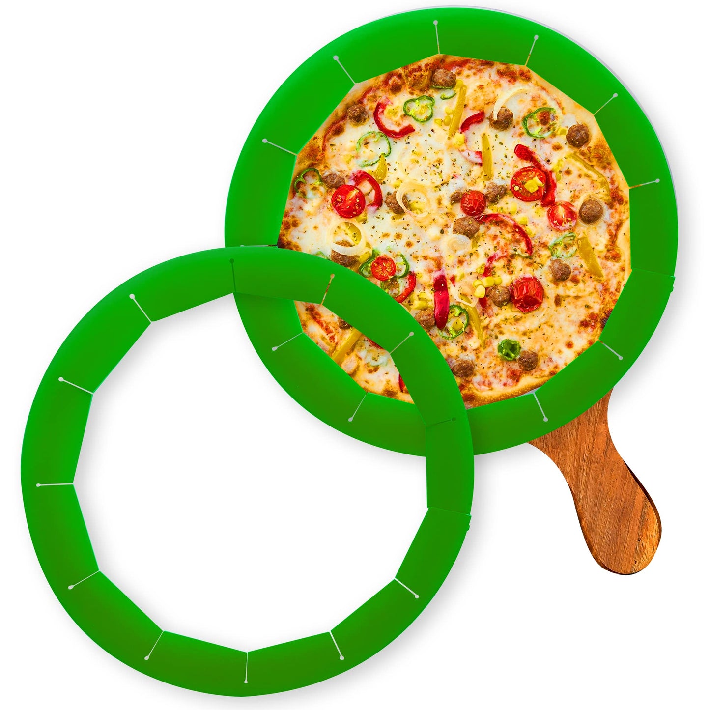 2 Pack Adjustable Silicone Crust Shield, BPA-free Pie Crust Protector Cover Kitchen Tool for Baking Pizza, Fit 8-10.7 Inch Pies - Dishwasher Safe (Red)