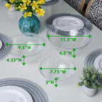PLASTICPRO Disposable Round Crystal Clear Serving Bowls For Party Snack or Salad, Plastic Clear Chip Bowls, Candy Dish (2, 48 OUNCE)