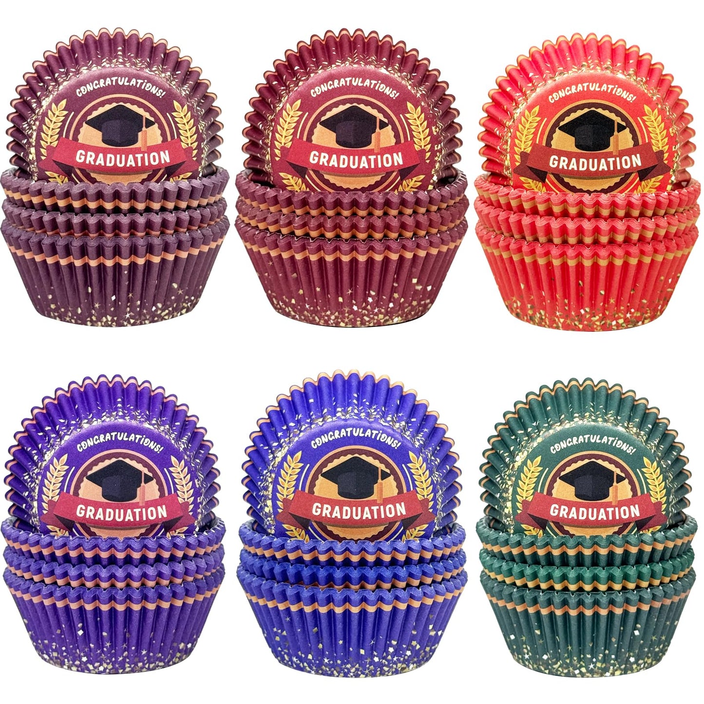 qiqee Cupcake Liners Cupcake Cups 300-Count Food Grade Gradient Design Cupcake Papers Baking Cups Cupcake Wrappers