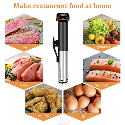 Sixfivsevn Sous Vide Cooker, Sous Vide Machine 1100 W, Immersion Circulator Precisional Cooker with Touch Control, Accurate Temperature, Ultra-quiet, IPX7 Waterproof, Fast Heating and Time Control