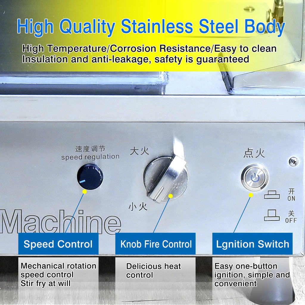 Koalalko Automatic Cooker with water spray,Automatic 360° Stir Fry Cooker,Automatic Cooking Machine,Drum Type Stir Frying Machine,Auto Cooking Wok Fried Machine (Natural Gas, Countertop)