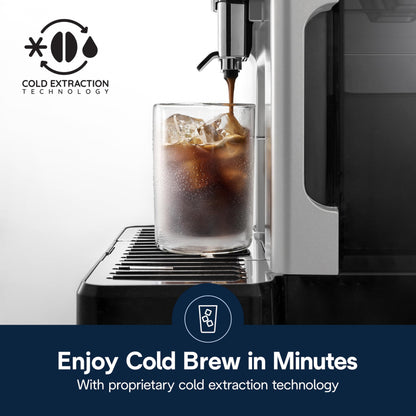 De'Longhi Eletta Explore Espresso Machine with Cold Brew, Automatic Hot & Cold Milk Frother for 50+ One Touch Recipes, Built-in Grinder, ECAM45086S