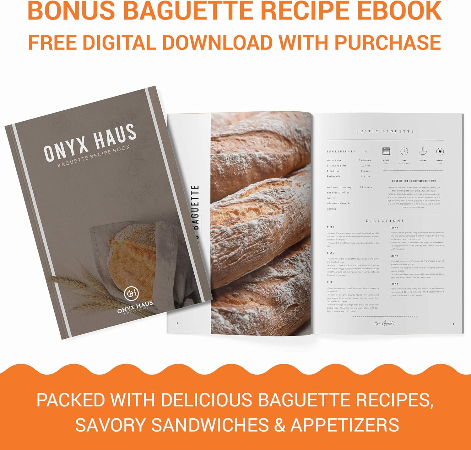 French Bread Kit - Baguette Pan for Baking, Silicone Baking Mat, Dough Cutter and Scraper, Bread Lame Cutter, & Bakers Couche Proofing Cloth - Nonstick Bread Pans for Homemade Bread Gift Set